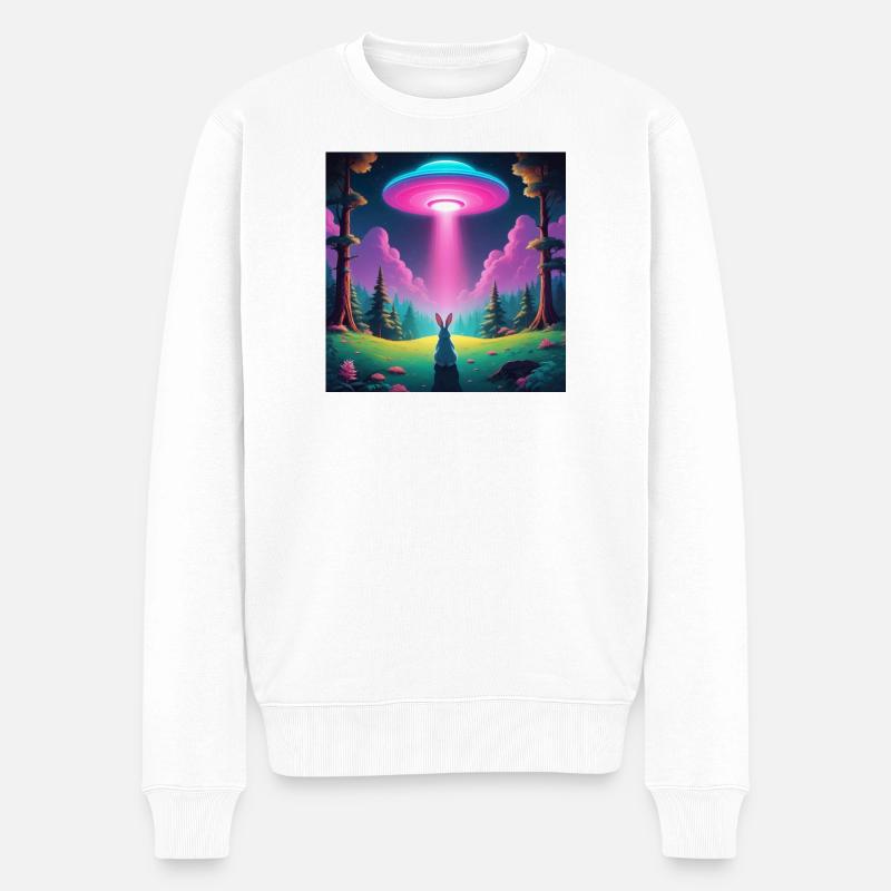 OVNI avec lapin - Pull Premium bio Homme - blanc