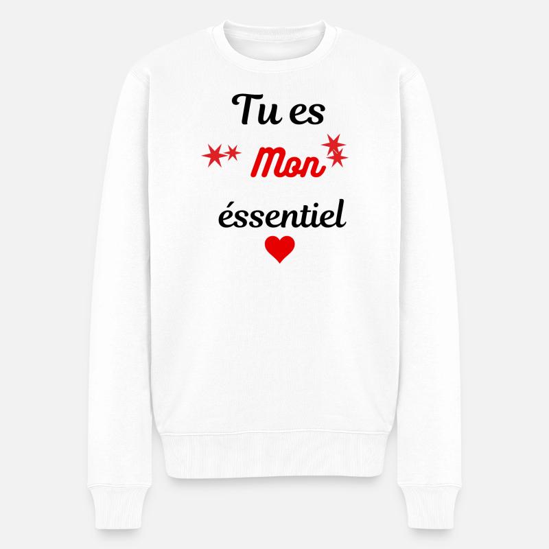 Tu es mon essentiel - Pull Premium bio Homme - blanc