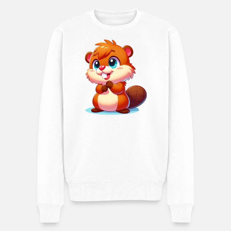 Bieber - Männer Premium Bio Pullover - Weiß