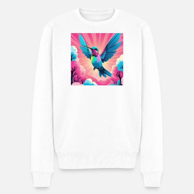 Kolibri - Männer Premium Bio Pullover - Weiß