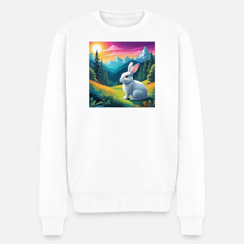 Häschen - Männer Premium Bio Pullover - Weiß