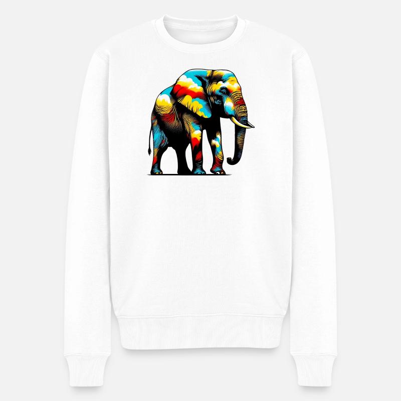 Éléphant - Pull Premium bio Homme - blanc