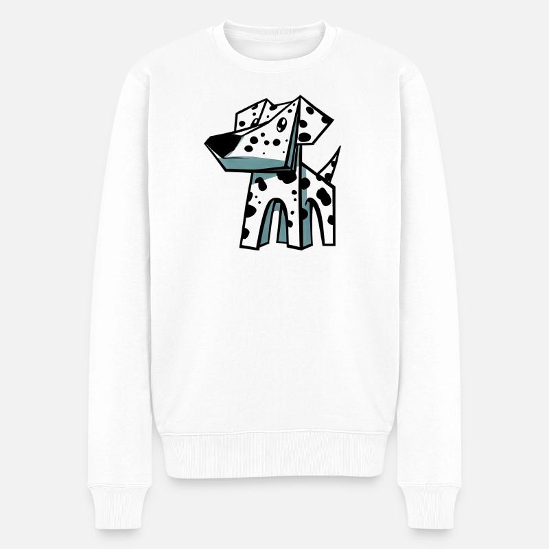 Dalmatiner Hund - Männer Premium Bio Pullover - Weiß