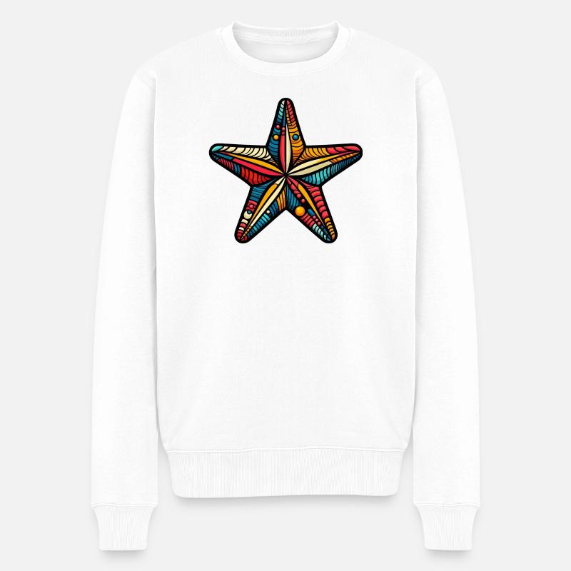 Seestern - Männer Premium Bio Pullover - Weiß