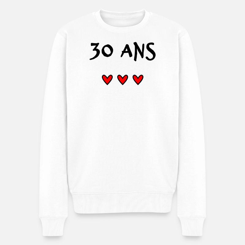 30. 30 JAHRE. 30. JAHRESTAG. 30-JÄHRIGES JUBILÄUM. - Männer Premium Bio Pullover - Weiß