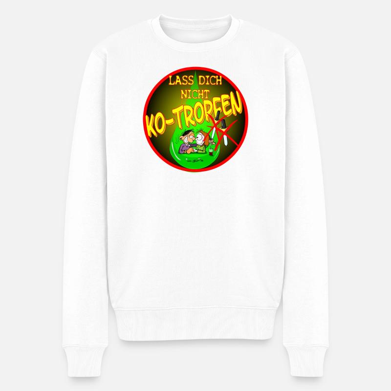 KO Tropfen - Männer Premium Bio Pullover - Weiß