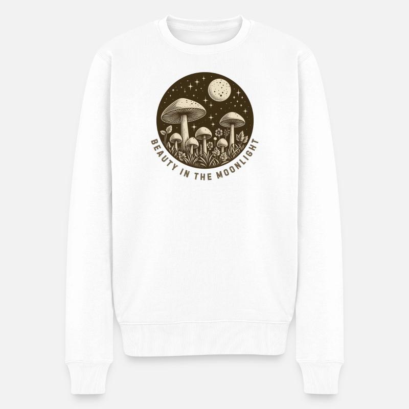 Champignons au clair de lune - Pull Premium bio Homme - blanc