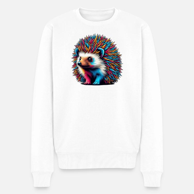 Igel - Männer Premium Bio Pullover - Weiß