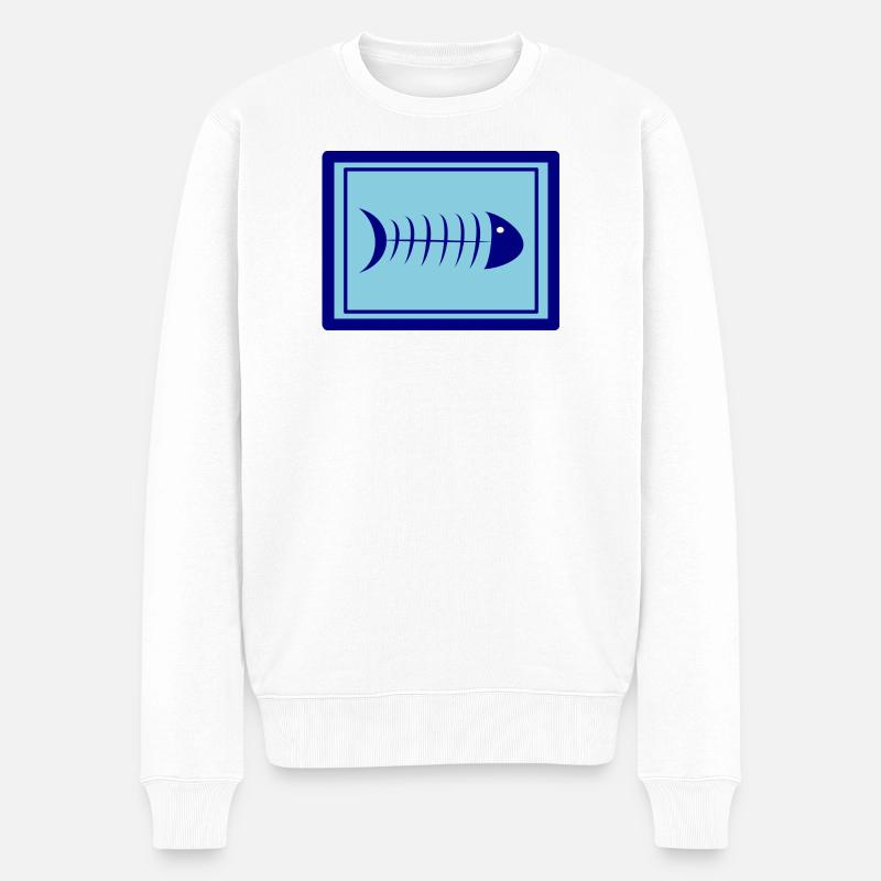SARDINE. FISCH. APRILSCHERZ. OSTERN. MEER - Männer Premium Bio Pullover - Weiß