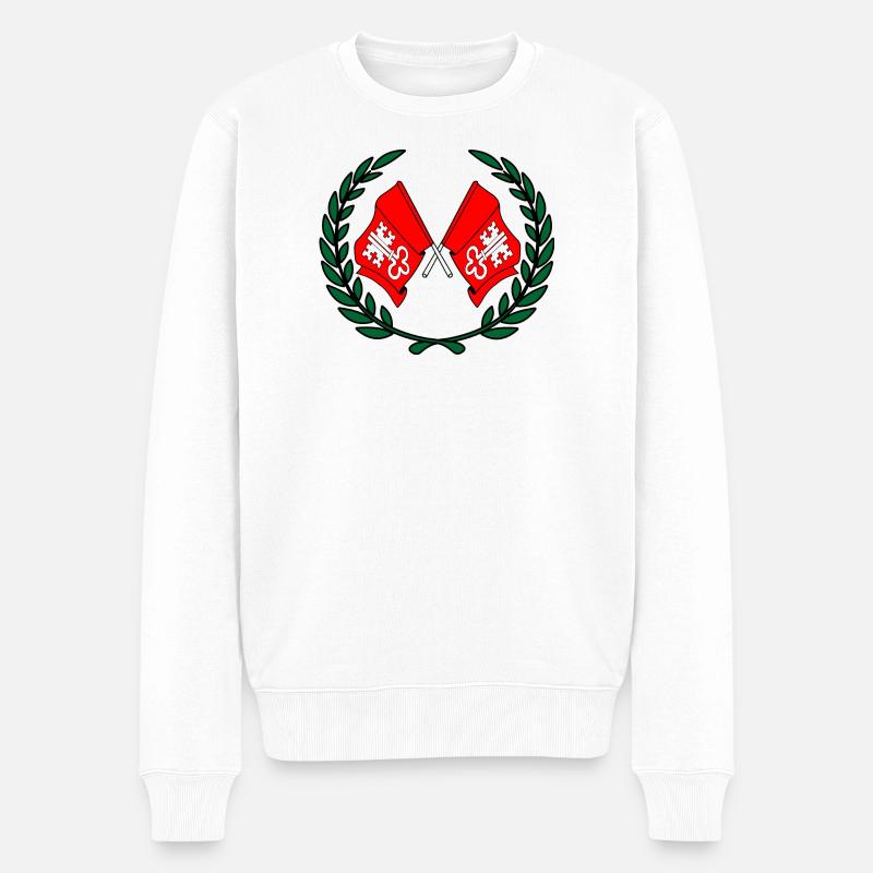 Drapeaux Nidwald Suisse couronne de laurier - Pull Premium bio Homme - blanc