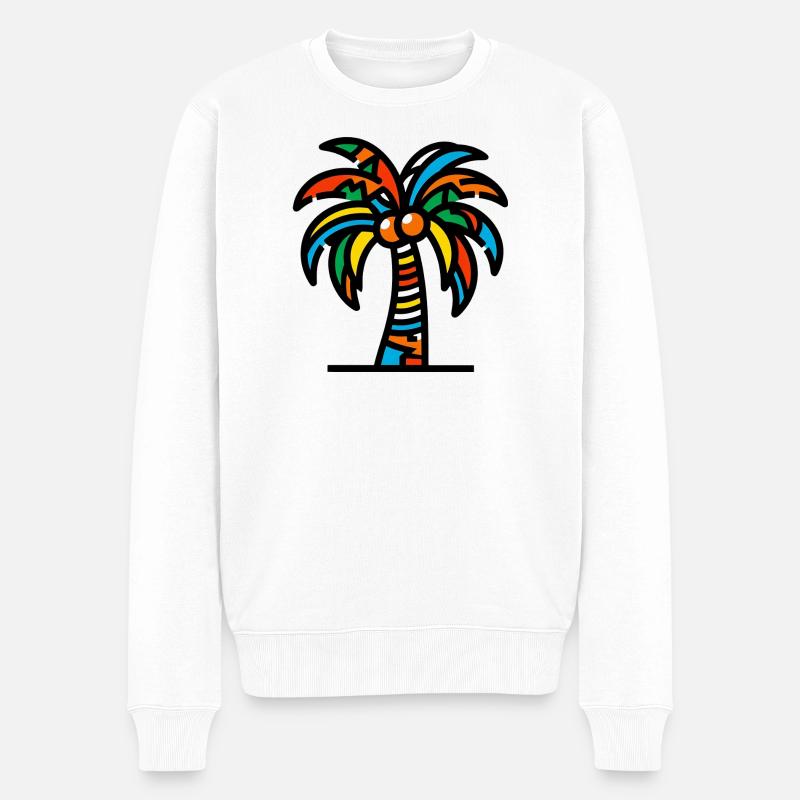Palme - Männer Premium Bio Pullover - Weiß