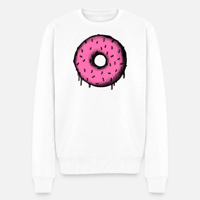 Delicious Donut Circle - Männer Premium Bio Pullover - Weiß