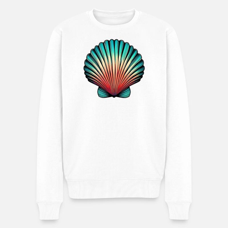 Muschel - Männer Premium Bio Pullover - Weiß