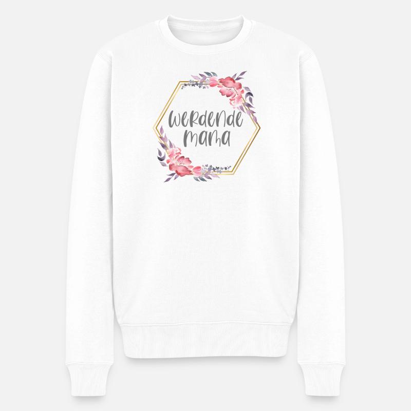 Boho Mama Schwangerschaft Geschenk - Männer Premium Bio Pullover - Weiß