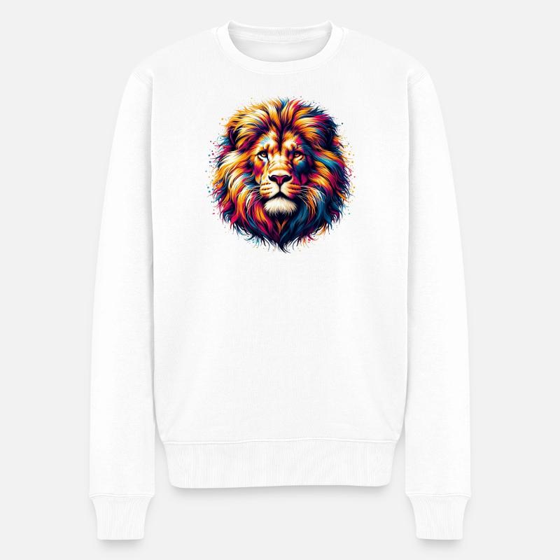 Lion - Pull Premium bio Homme - blanc