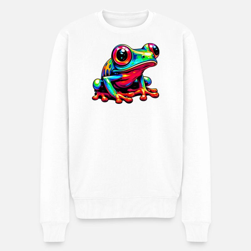 Frosch - Männer Premium Bio Pullover - Weiß