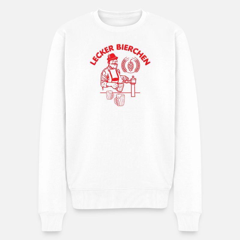 Lustiges lecker Bierchen Döner Retro Design - Männer Premium Bio Pullover - Weiß