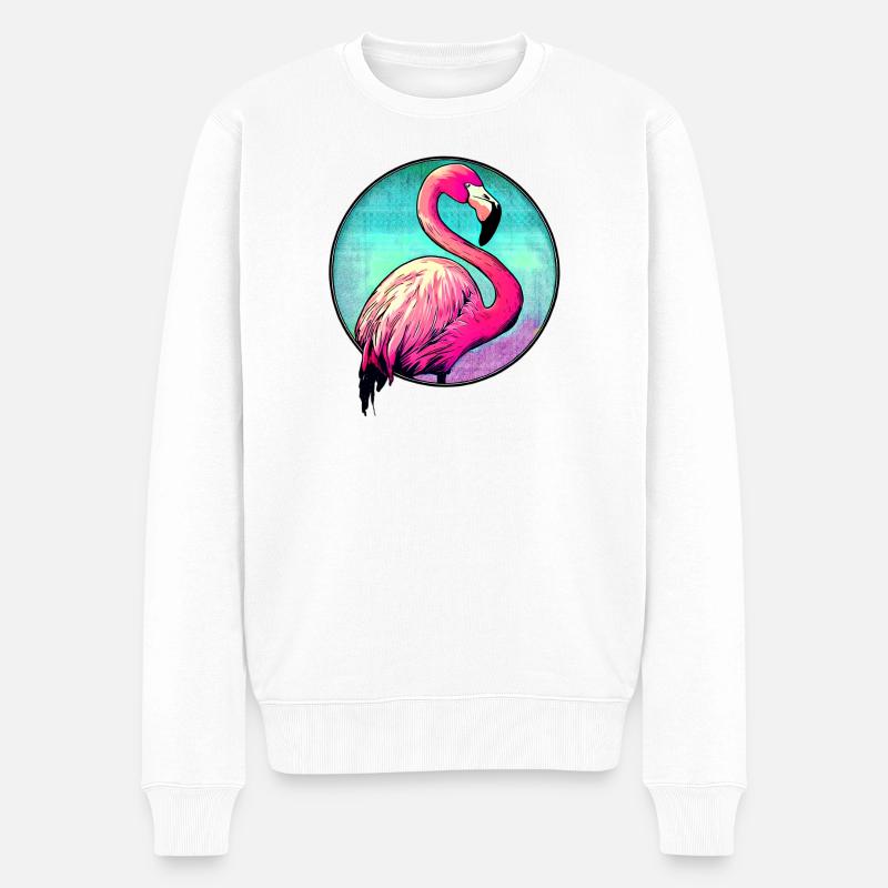 Flamingo - Männer Premium Bio Pullover - Weiß
