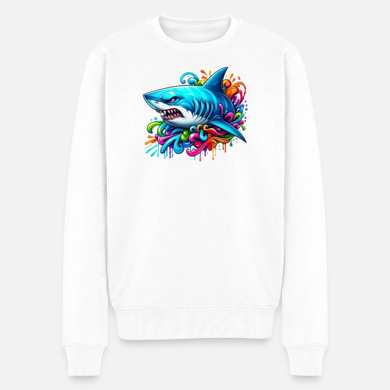 Requin - Pull Premium bio Homme - blanc