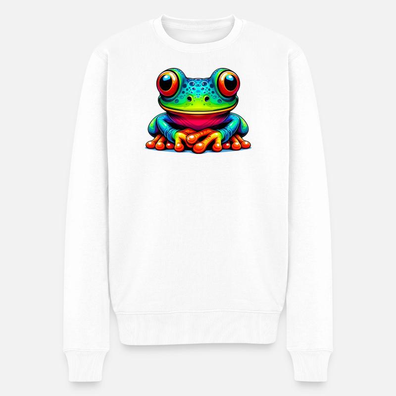 Frosch - Männer Premium Bio Pullover - Weiß