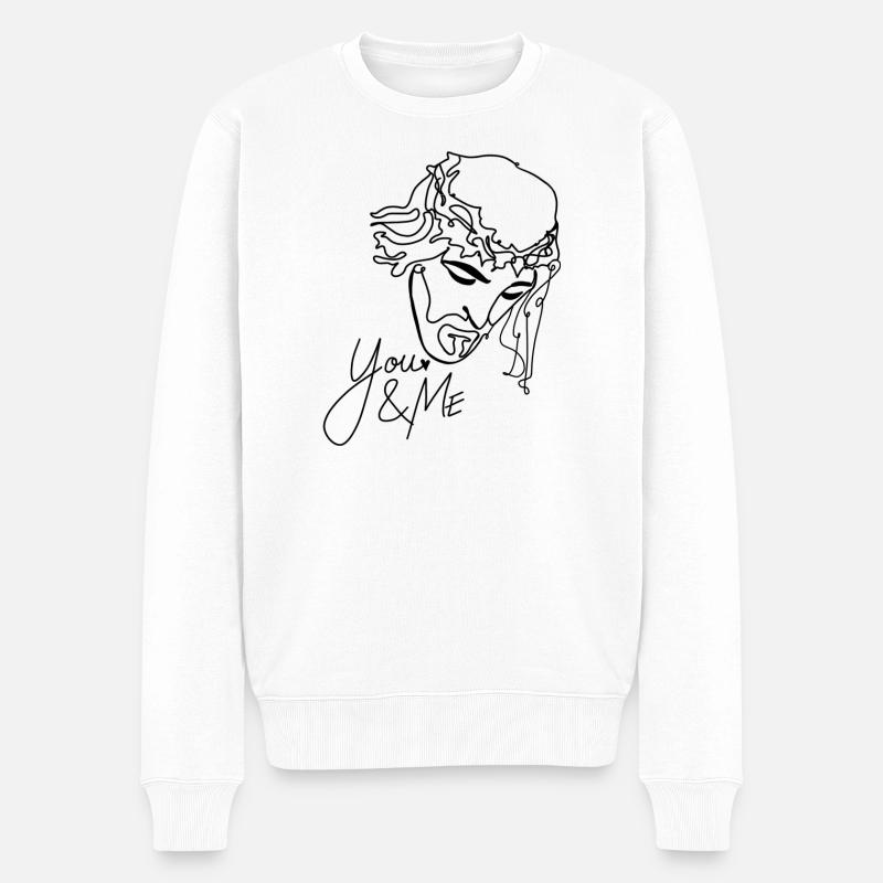 Jesus - Männer Premium Bio Pullover - Weiß