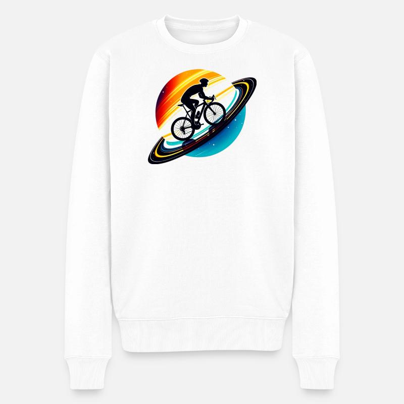 Cycliste sur Saturne - Pull Premium bio Homme - blanc