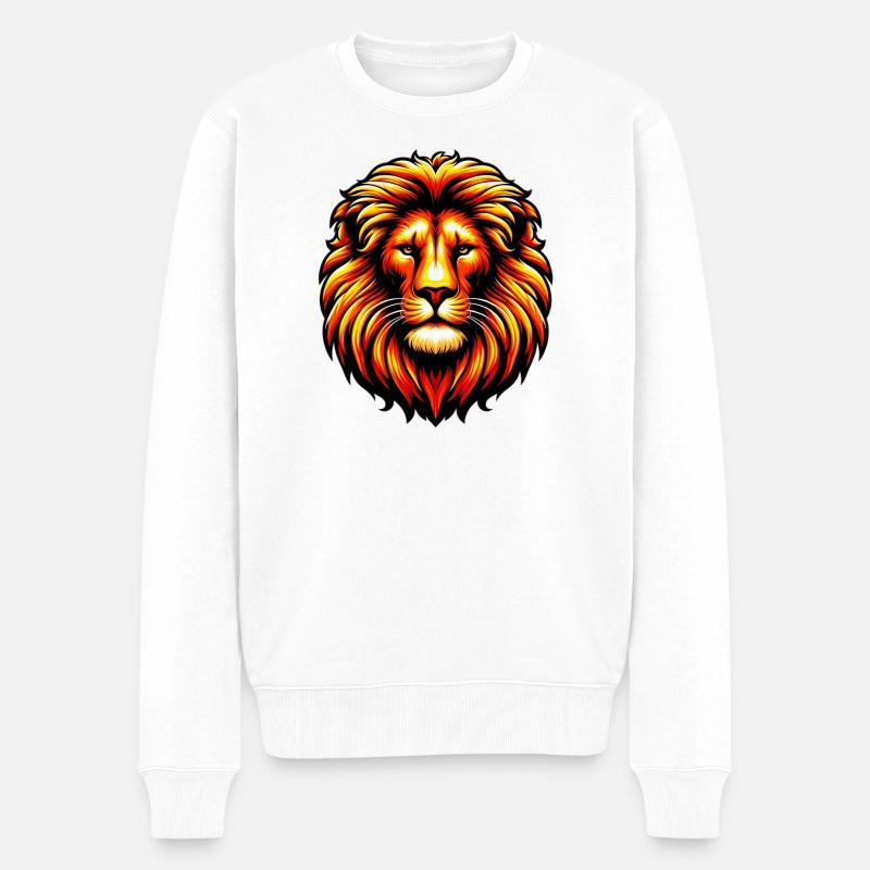Lion - Pull Premium bio Homme - blanc