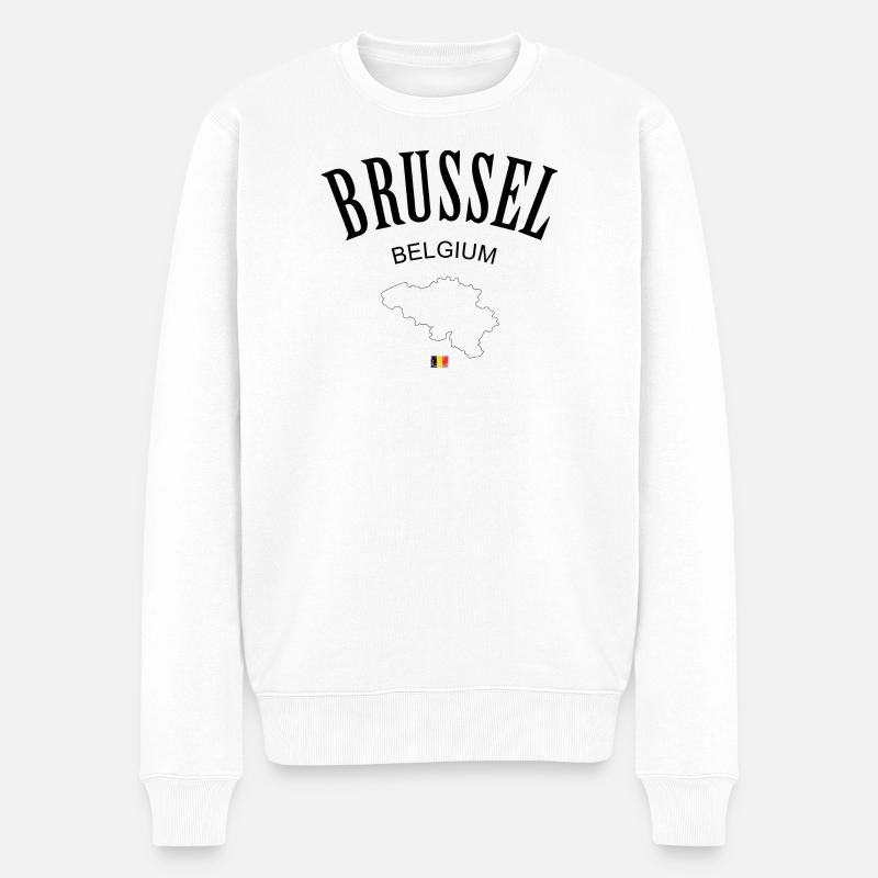 Emblème vertical du drapeau tricolore - Pull Premium bio Homme - blanc