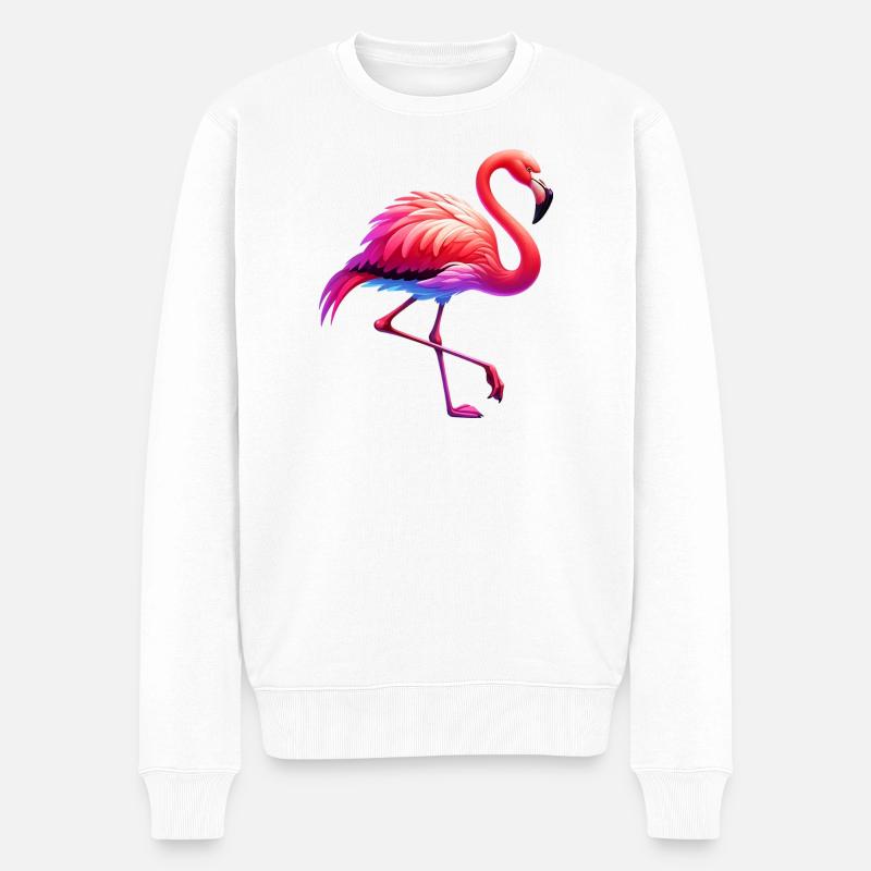 Flamingo - Männer Premium Bio Pullover - Weiß
