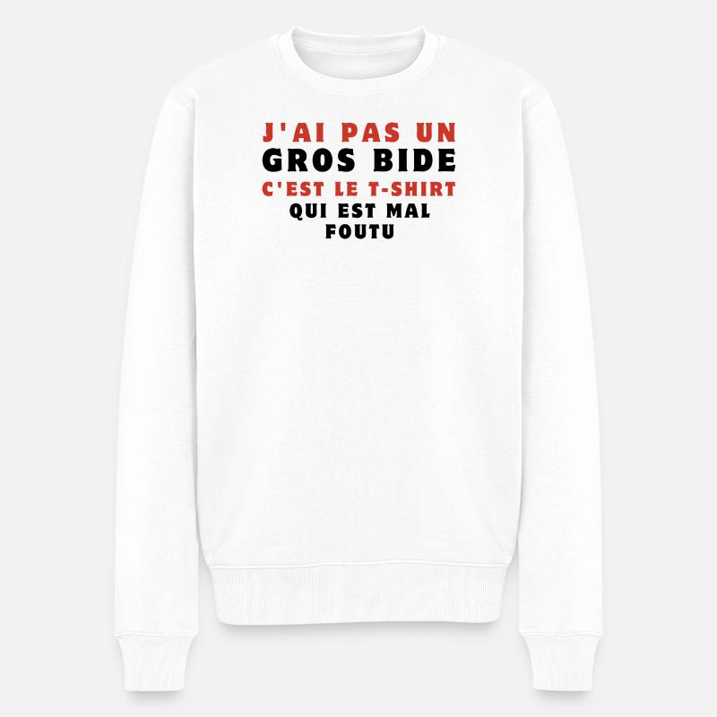 j'ai pas un gros bide - Pull Premium bio Homme - blanc
