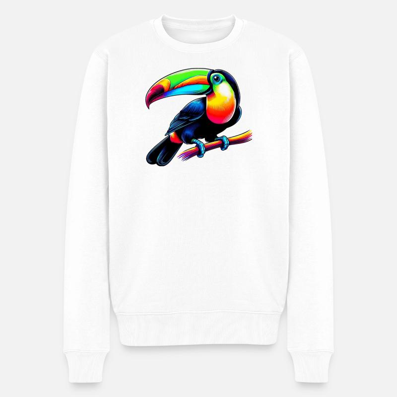 Tukan - Männer Premium Bio Pullover - Weiß