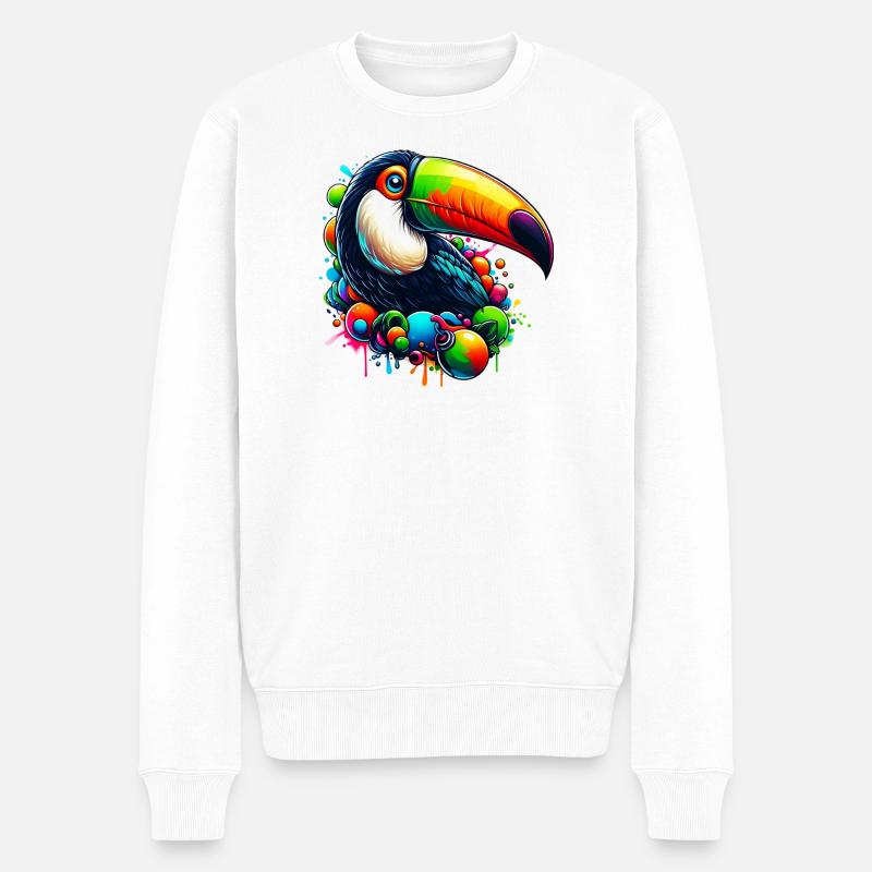 Tukan - Männer Premium Bio Pullover - Weiß