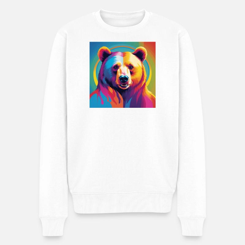 Pride Bear - Männer Premium Bio Pullover - Weiß