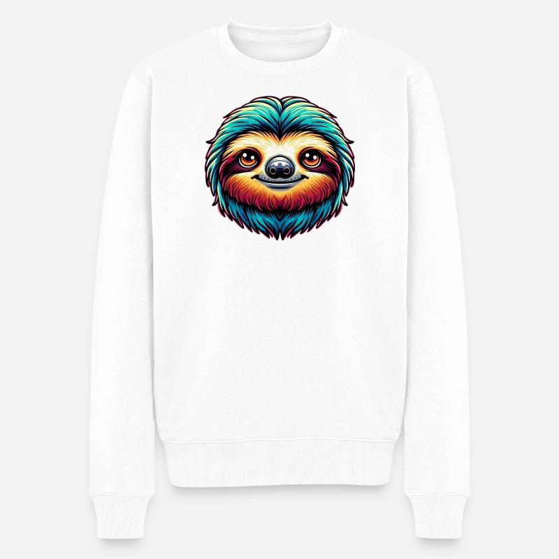 Faultier - Männer Premium Bio Pullover - Weiß