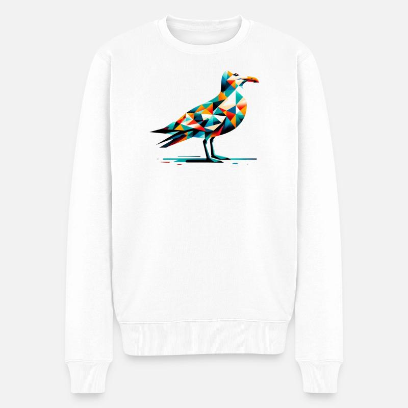 Möwe - Männer Premium Bio Pullover - Weiß