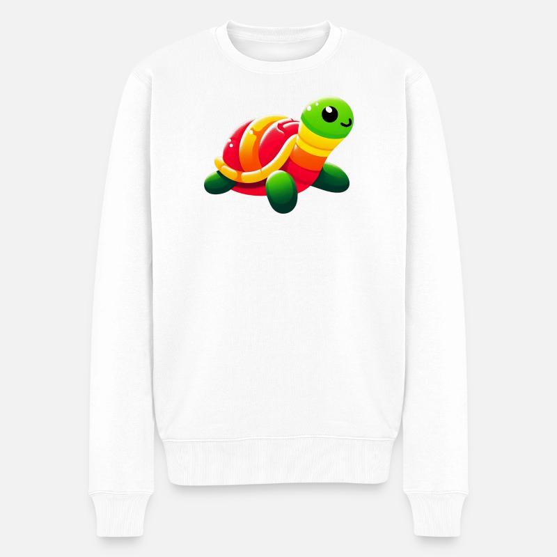 Schildkröte - Männer Premium Bio Pullover - Weiß
