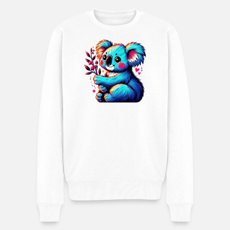 Koala - Männer Premium Bio Pullover - Weiß