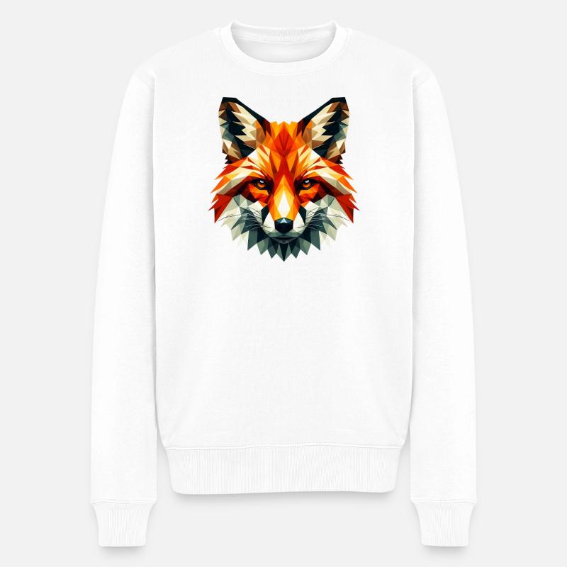 Renard polygonal - Pull Premium bio Homme - blanc