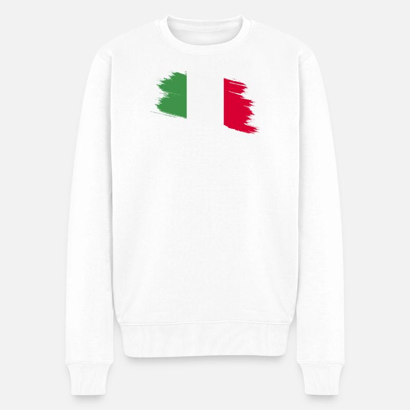 Italien - Männer Premium Bio Pullover - Weiß