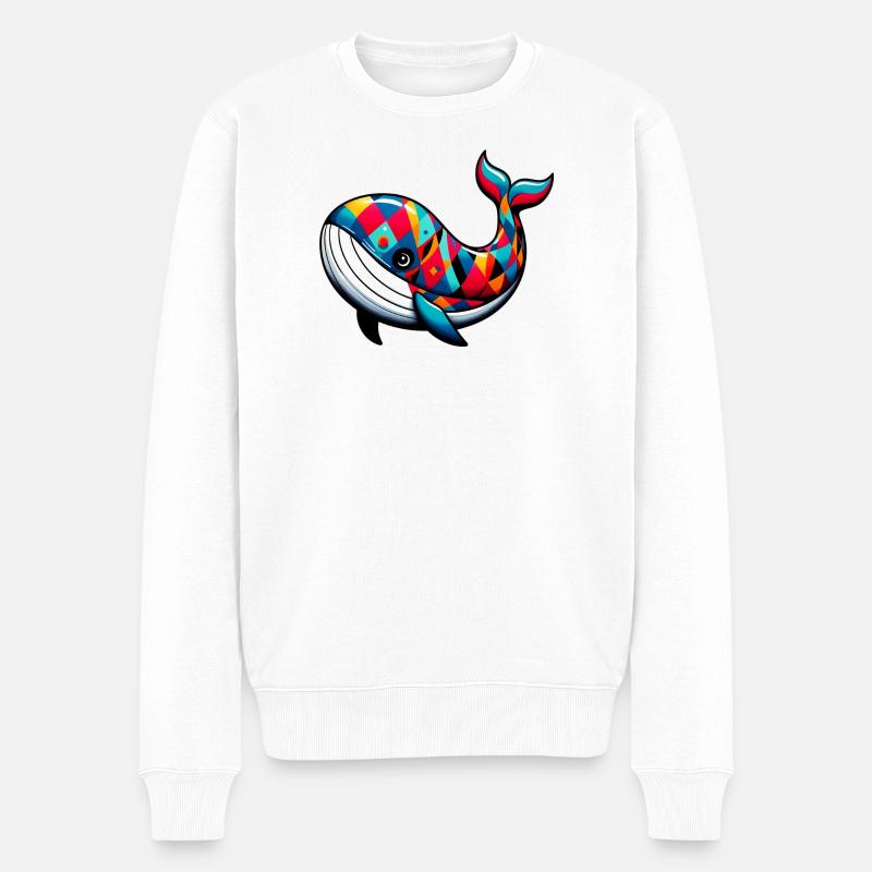 Harlekinwal - Männer Premium Bio Pullover - Weiß