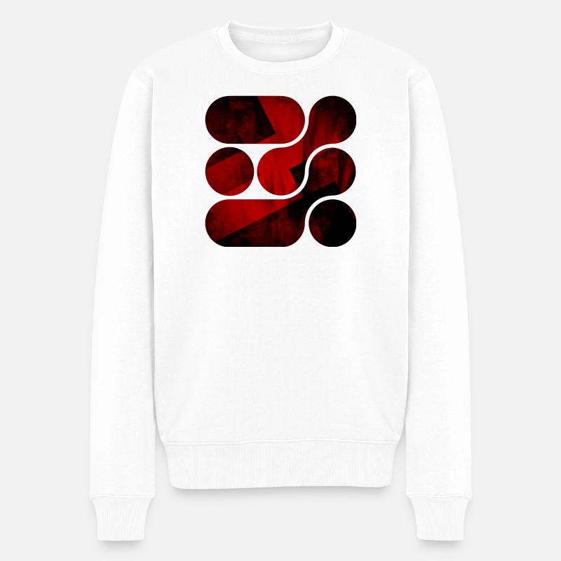 OCHOOO - Dunkelrot - Männer Premium Bio Pullover - Weiß