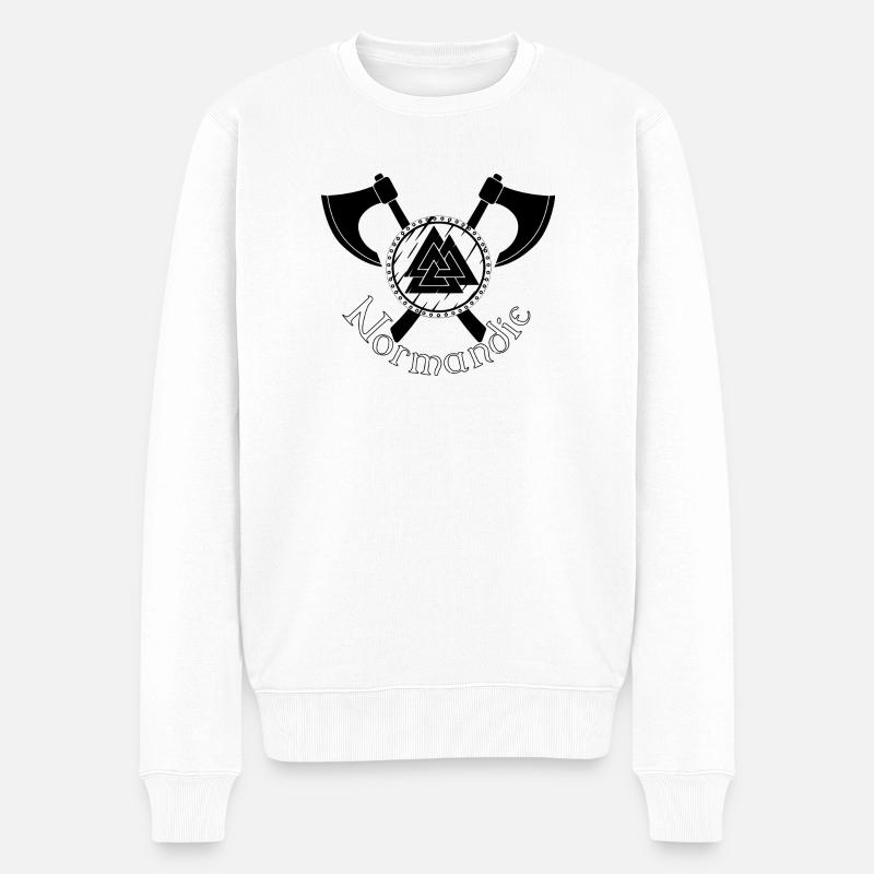 Normandie - Männer Premium Bio Pullover - Weiß