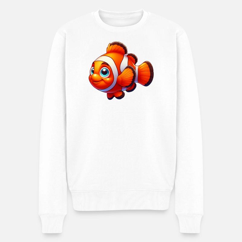 Poisson-clown - Pull Premium bio Homme - blanc