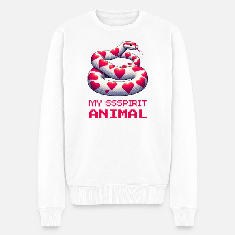 Schlange, mein Krafttier - Männer Premium Bio Pullover - Weiß