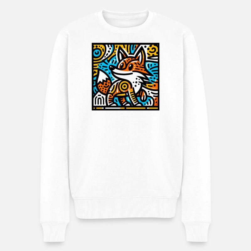Fuchs - Männer Premium Bio Pullover - Weiß