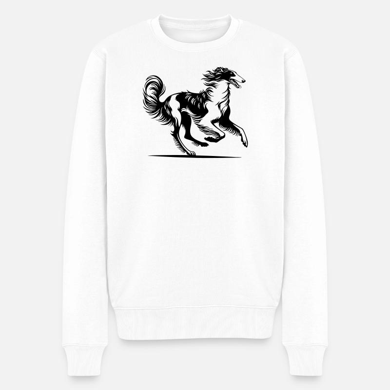 Barsoi - Männer Premium Bio Pullover - Weiß