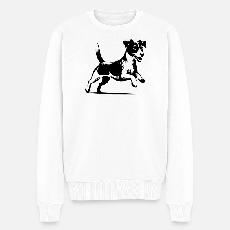 Jack Russell Terrier - Männer Premium Bio Pullover - Weiß