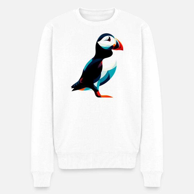 Papageitaucher - Männer Premium Bio Pullover - Weiß