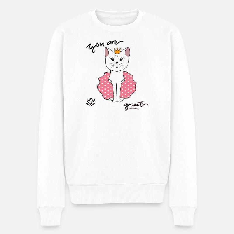 Tu es génial, Chat - Pull Premium bio Homme - blanc