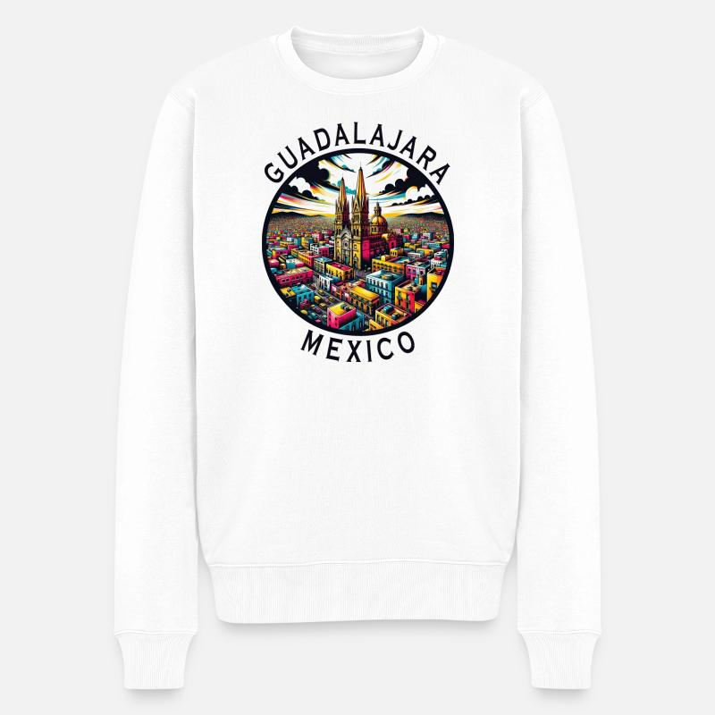 Guadalajara Mexiko Städte Design - Männer Premium Bio Pullover - Weiß